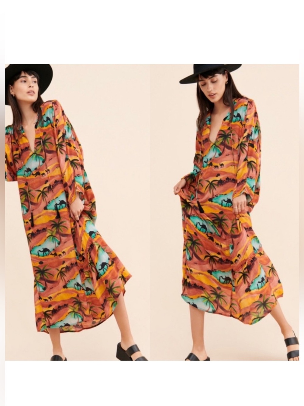 CHUFY Camel Desert Oasis Maxi Dress
